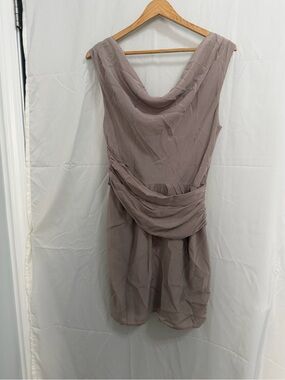 bebe Draped Cowl Midi Dress in Taupe